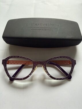 **LIKE NEW** l.a. Eyeworks Tarzana 473476 Women’s Purple Cat Eye Metal Glasses